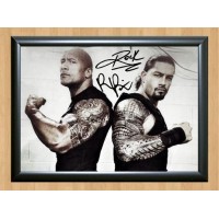 The Rock & Roman Reigns WWE Signed Autographed A4 Print Photo Poster WWF UFC WCW   181982106489
